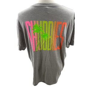 Chubbies Grey Short Sleeve Neon Retro Graphic Mens Tee Shirt XLarge New